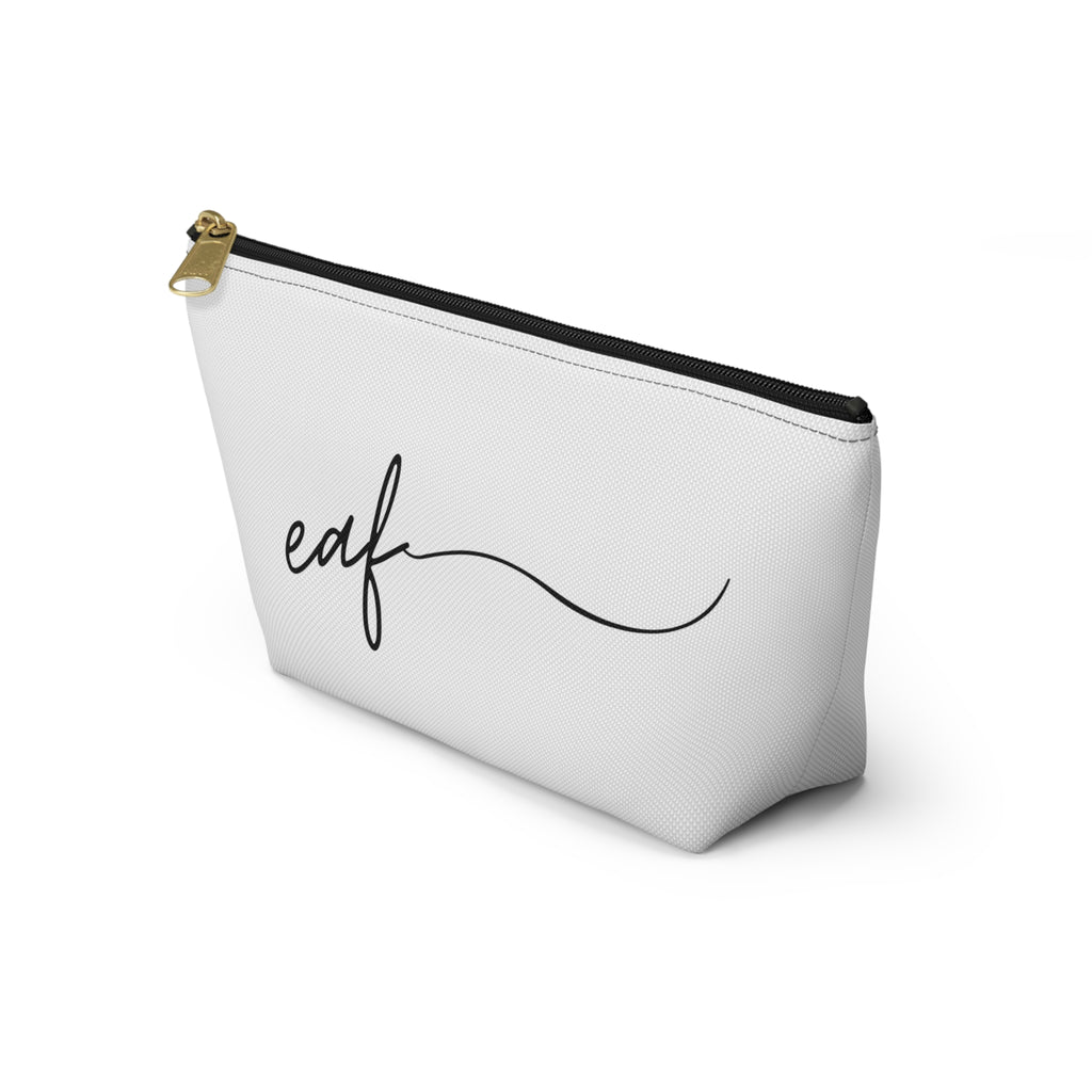 My Signature Monogram Script Accessory Pouch — Minimalist Everything T-Bottom Bag