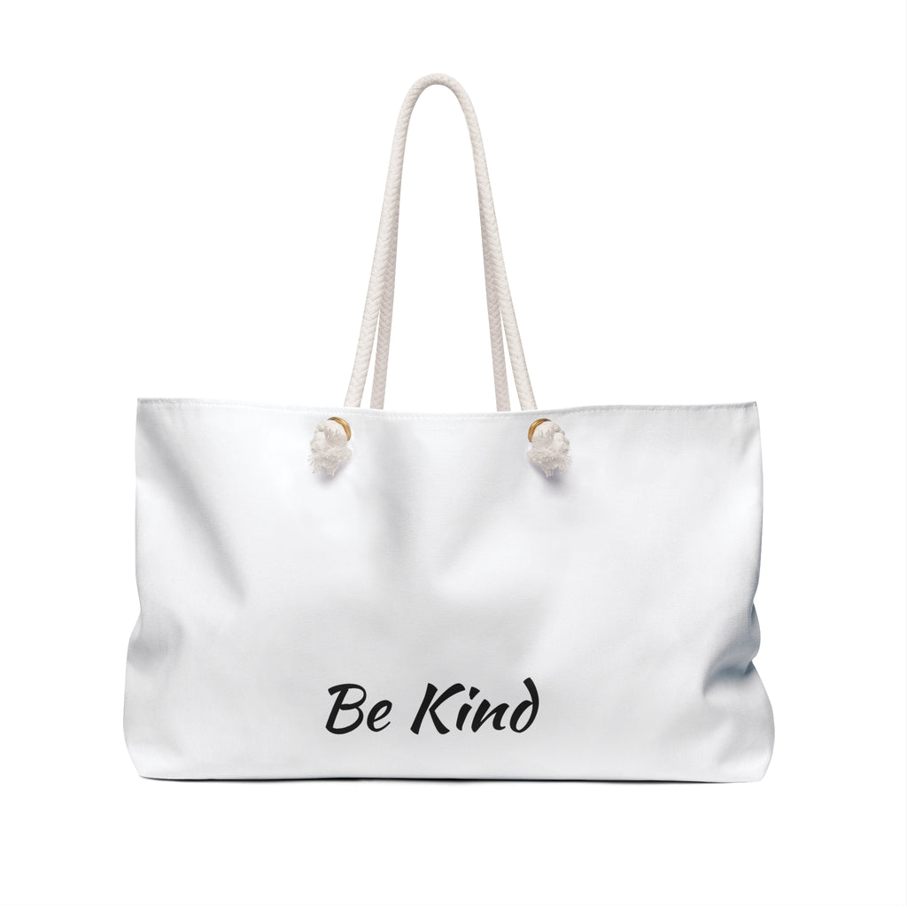 Shop For Good_Weekender Bag – 'Be Kind' Canvas Travel Tote with Signature Logo