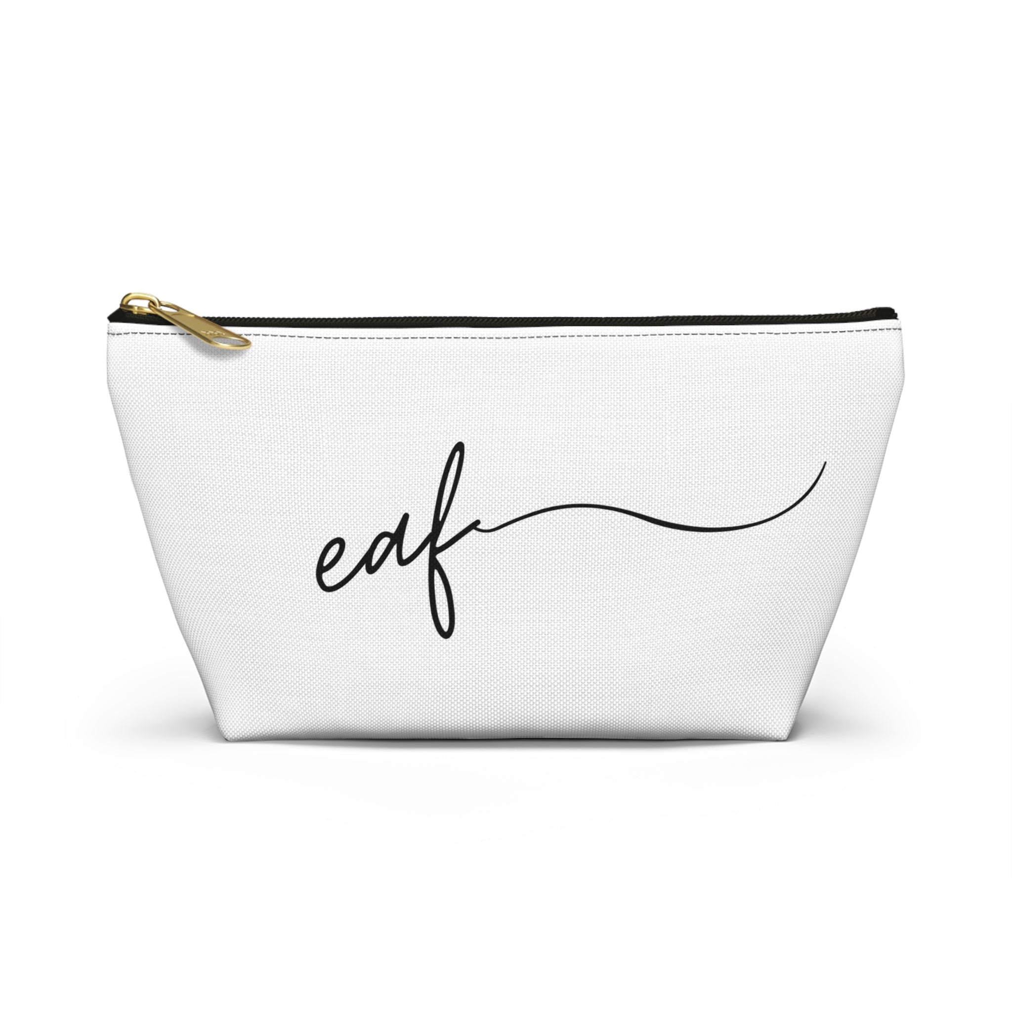 My Signature Monogram Script Accessory Pouch — Minimalist Everything T-Bottom Bag