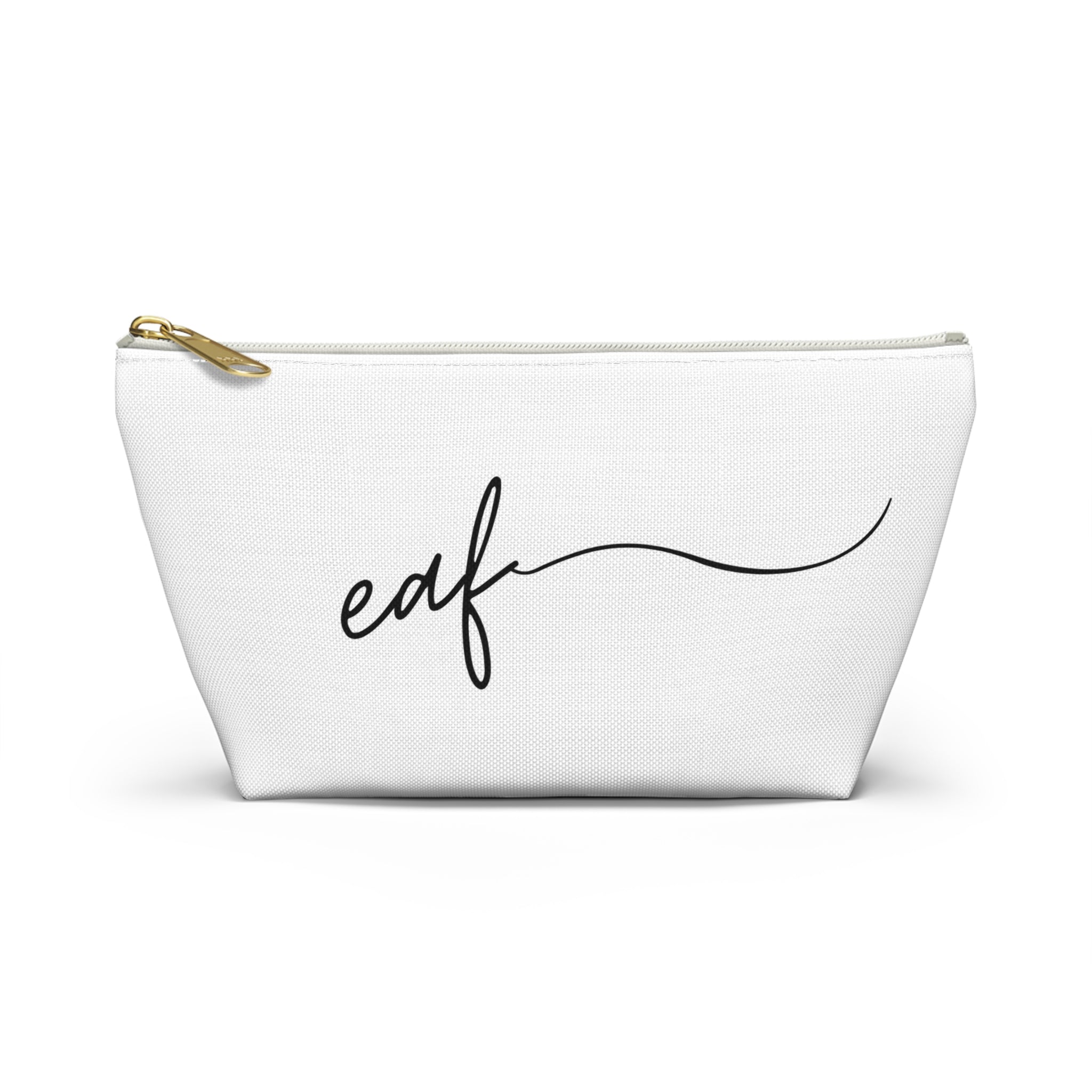My Signature Monogram Script Accessory Pouch — Minimalist Everything T-Bottom Bag