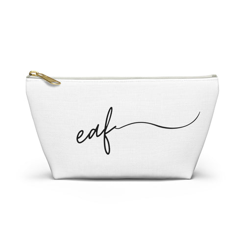 My Signature Monogram Script Accessory Pouch — Minimalist Everything T-Bottom Bag