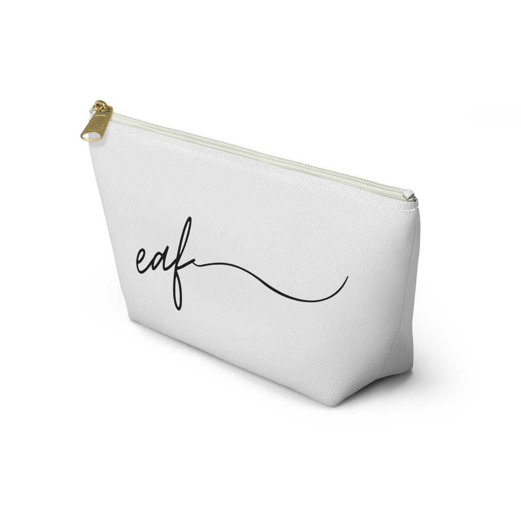 My Signature Monogram Script Accessory Pouch — Minimalist Everything T-Bottom Bag